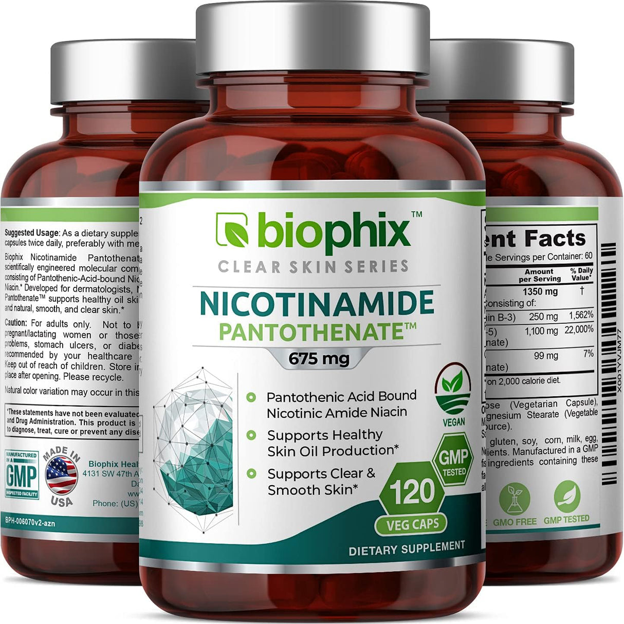 Suplemento B-3 Pantotinamida de nicotinamida 675 mg 120 Caps