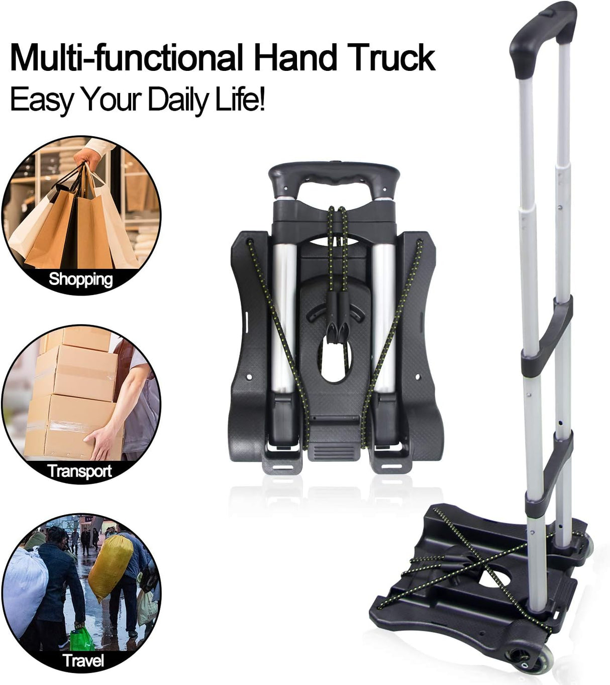 Carretilla Plegable Sutekus 110-lbs Ligera para Viajes