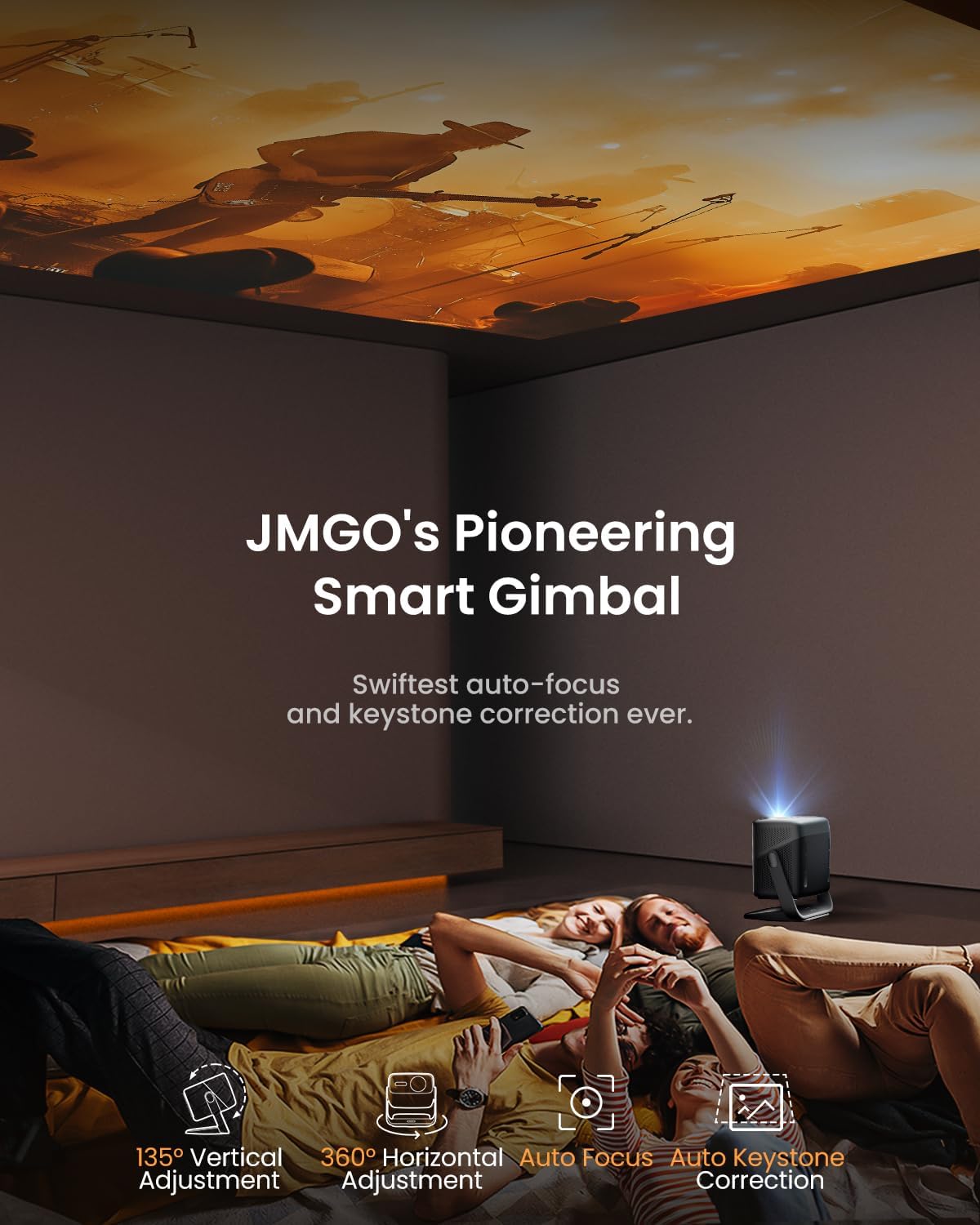 Proyector 4K JMGO N1S Pro, 2400 Lúmenes, WiFi y Bluetooth