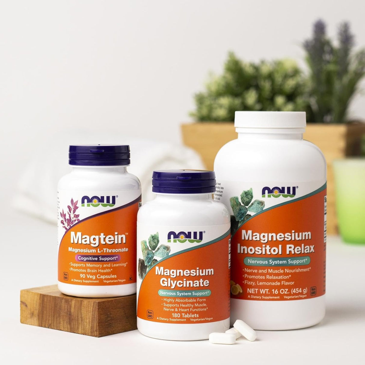 Suplemento MAGNESIO GLICINATO 100mg NOW Foods 180Tabletas