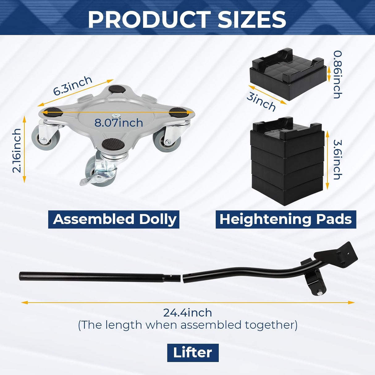 Carretilla de Muebles GCCSJ, 5 Ruedas, 360°, 3086 LB, Modelo 3086