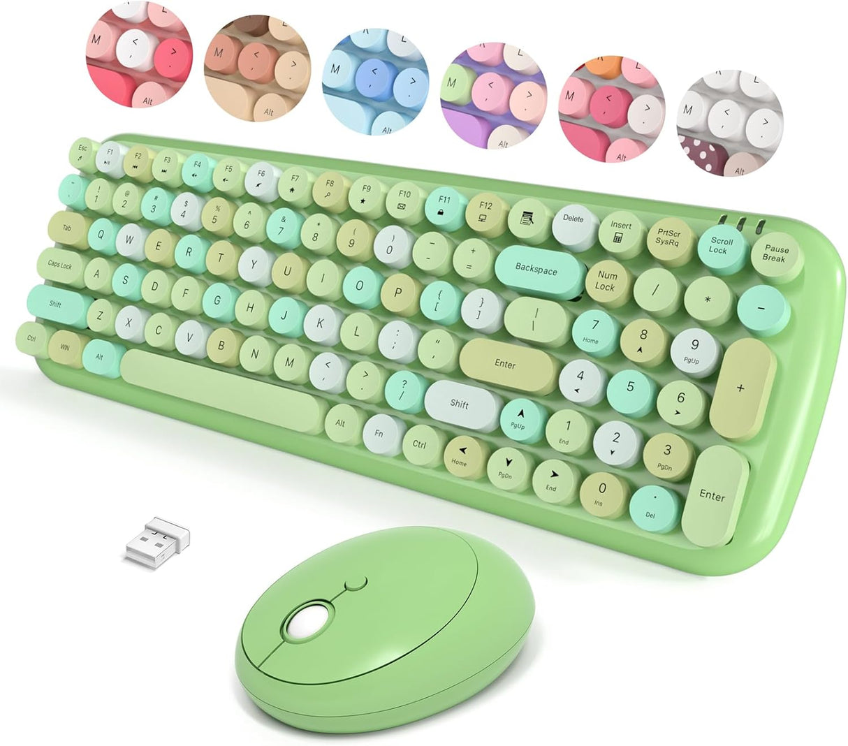 Combo Teclado y Ratón MOFII, Retro, Inalámbrico, 2.4GHz