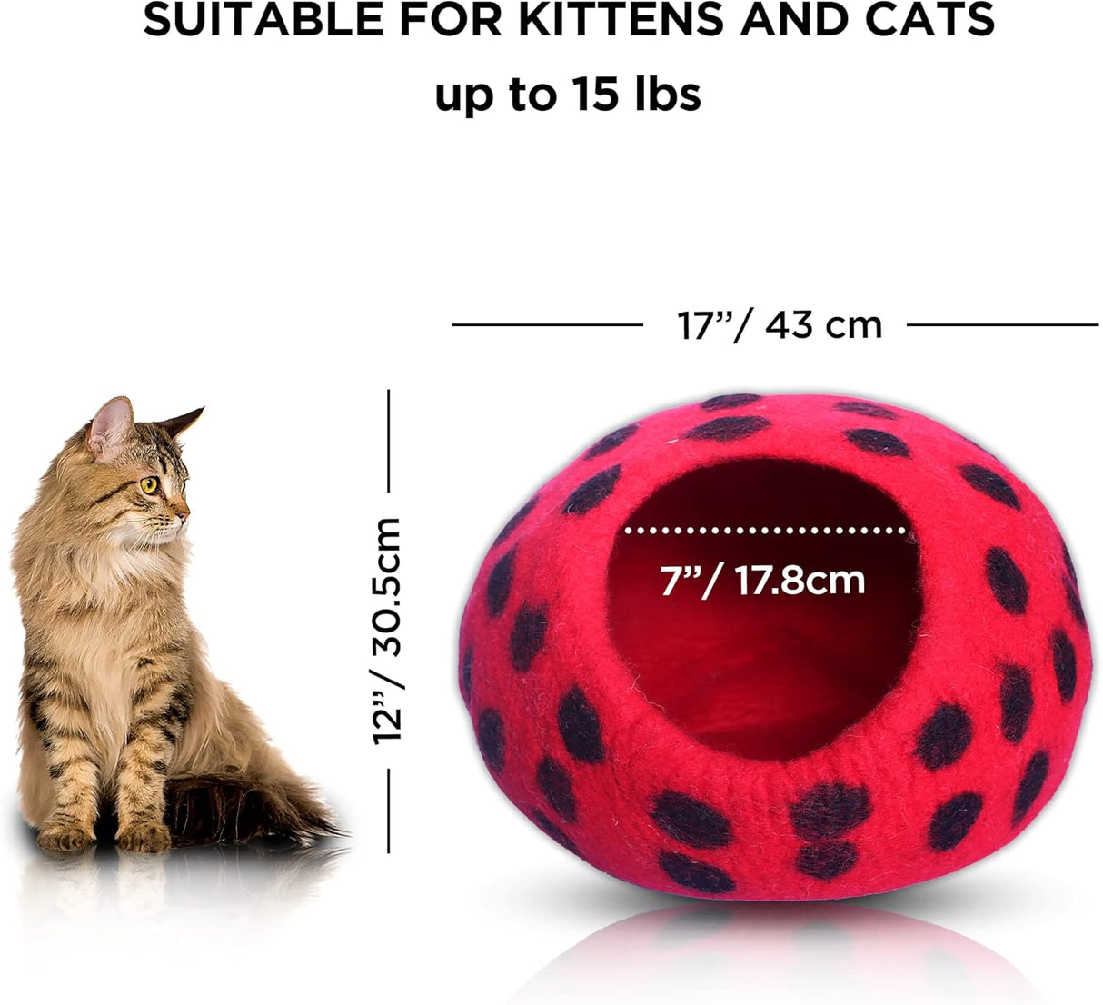 Cueva para Gatos Woolygon - Felt Eco-Friendly - Polka Dot