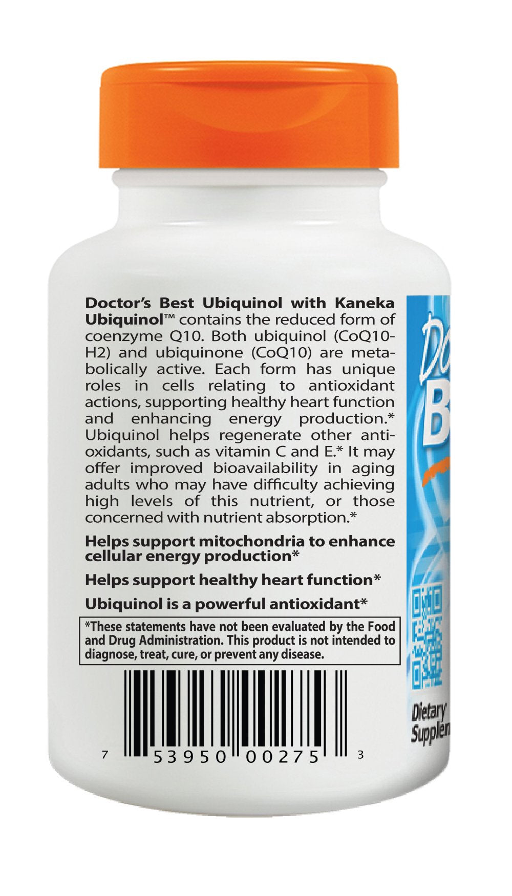 Ubiquinol con Kaneka QH, sin OGM, 200 mg, 120