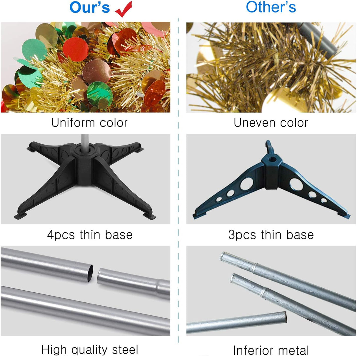 Árbol de Navidad MACTING 5FT Pop Up con Luces y Brillo