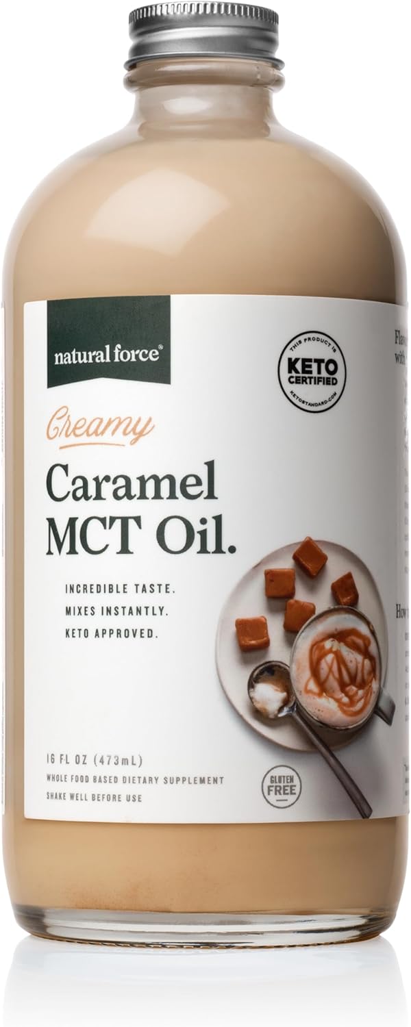 Crema de Caramelo MCT Oil Natural Force - Keto, 16 Oz Botella