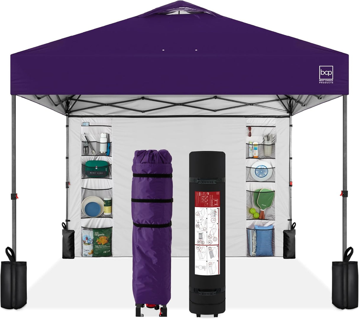 Carpa Plegable 10x10ft con Paredes y 4 Bolsas de Peso