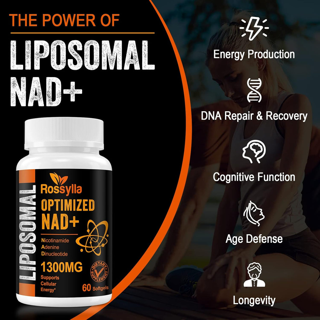 Suplemento liposomal de NAD de 1300 mg La más alta absorción