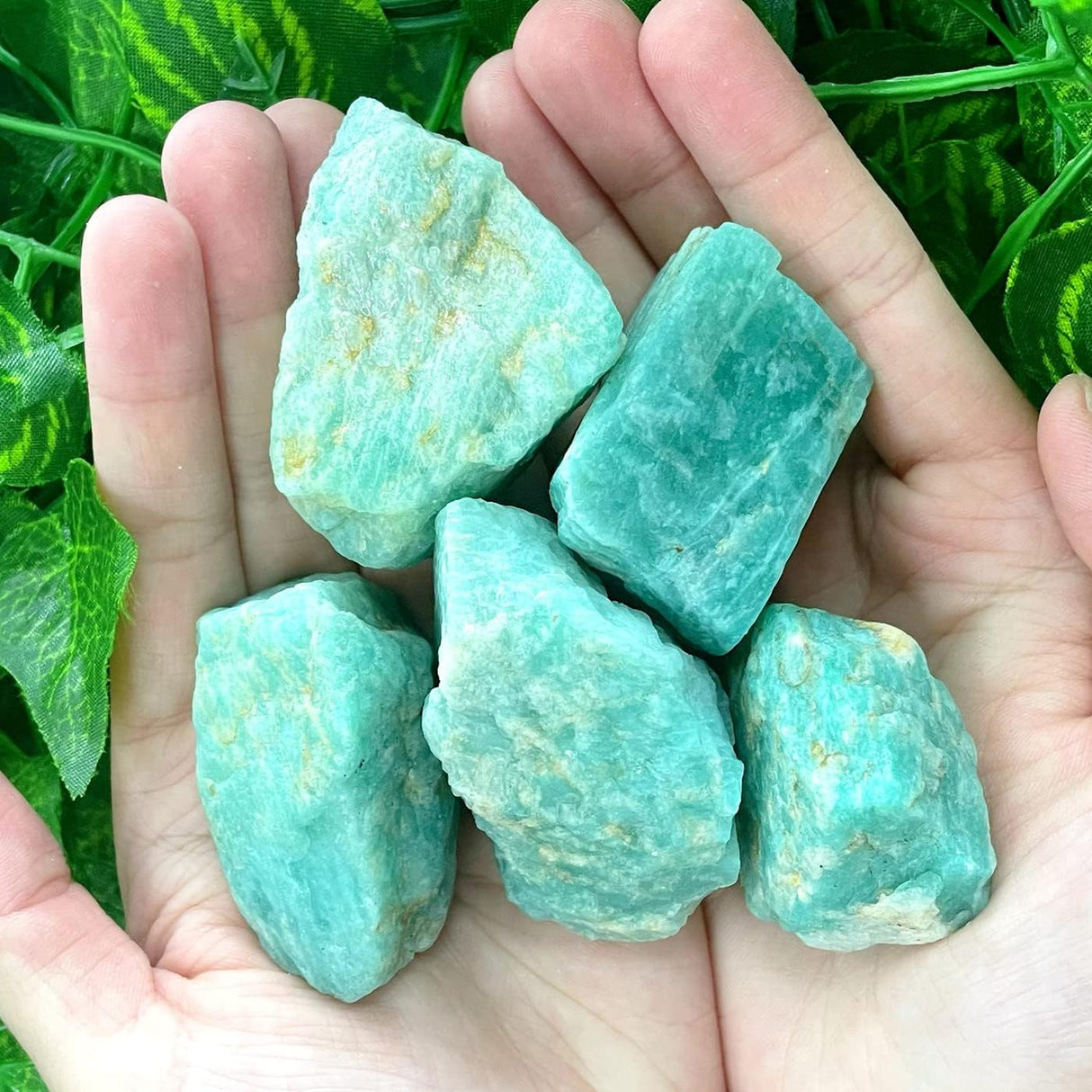 ZHIYUXI Cristales crudos de amazonita de 2 pulgadas, cristales