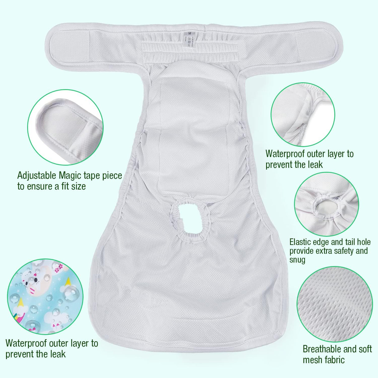 Pet Soft Pañales lavables para hembra (animales, S)