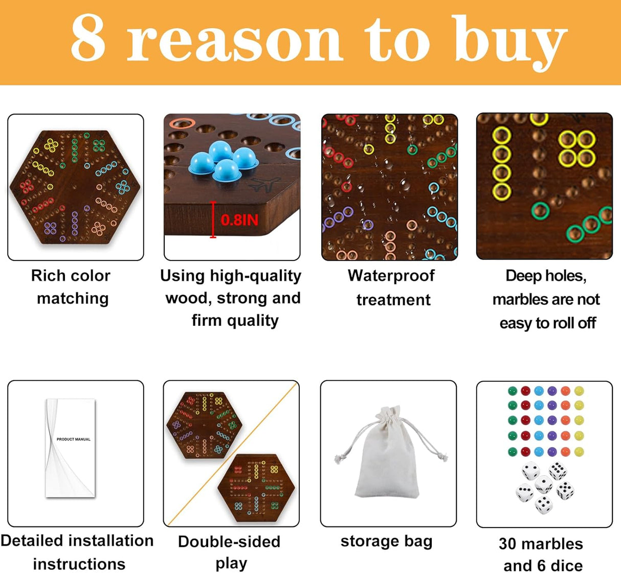 Juego de Mesa Aggravation Wahoo, 2 Lados, 30 Canicas, 4-6 Jugadores