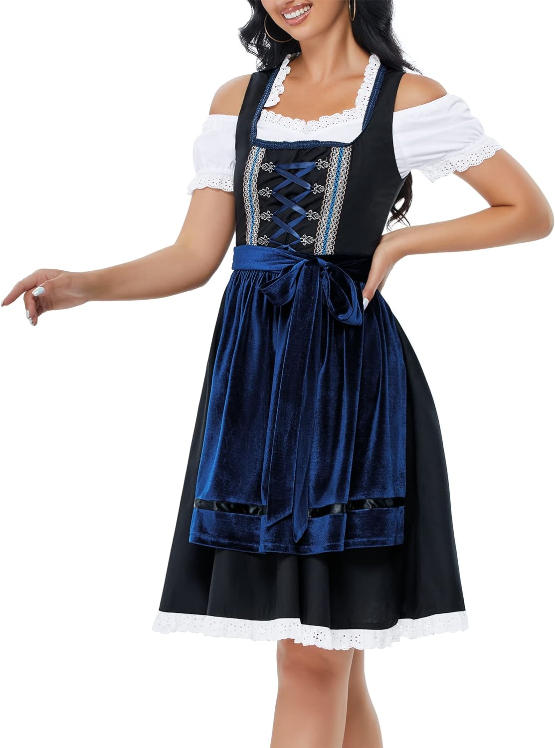 Disfraces alemán para mujer para Oktoberfest negro talla L