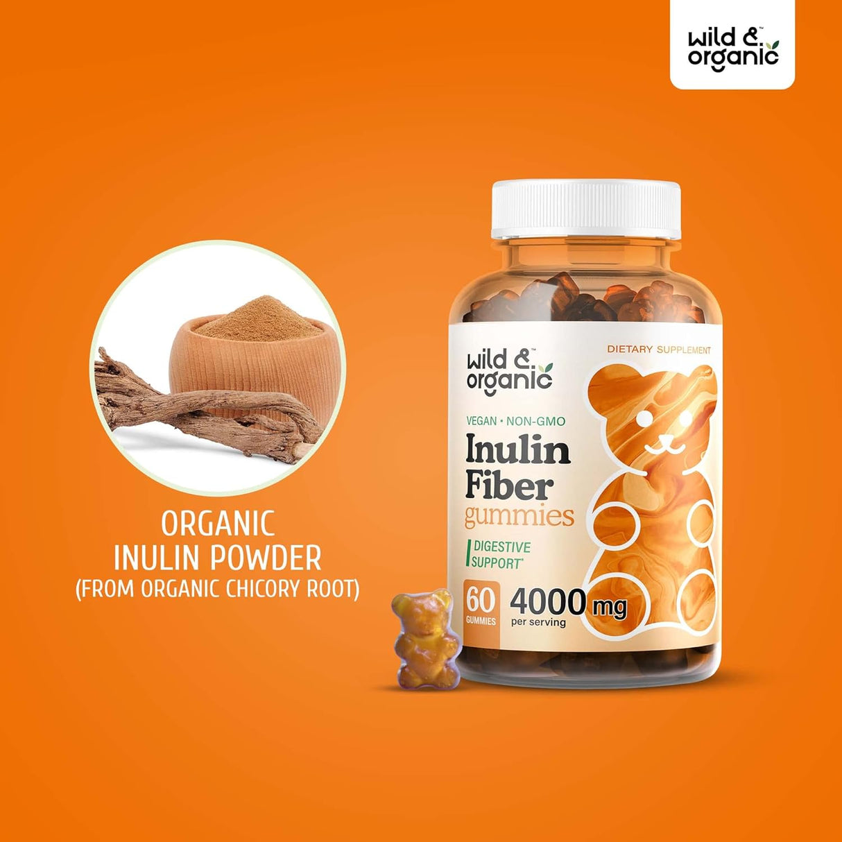 Suplemento de fibra de inulina para la salud estomacal