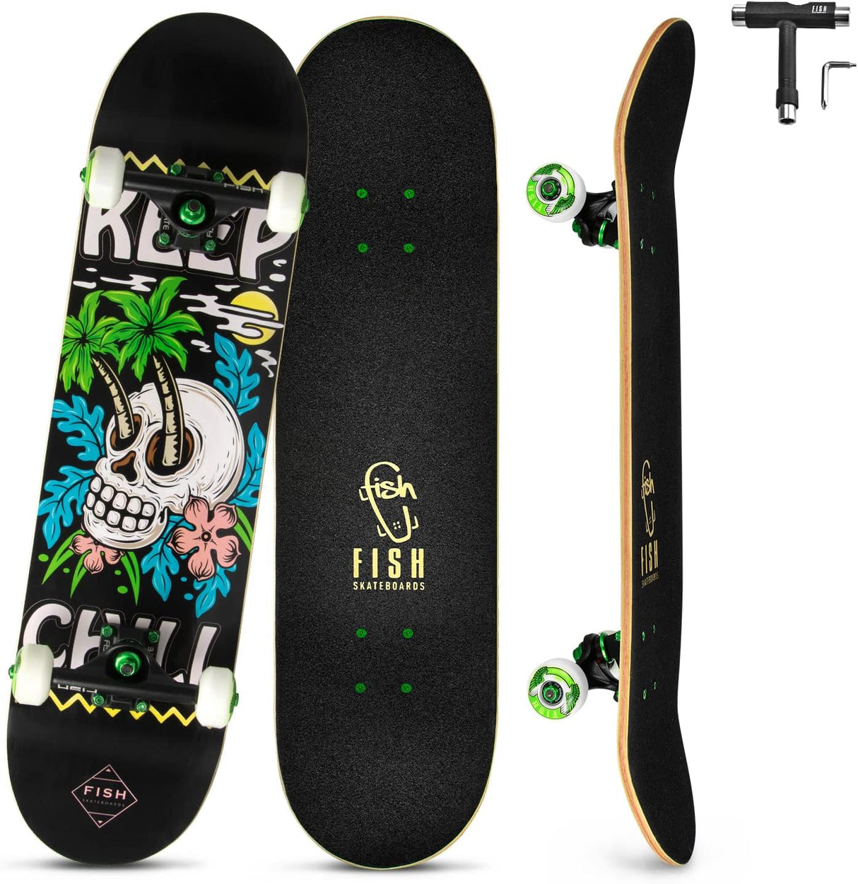 Skateboard Doble Kick 31" Maple 8 Capas para Chicas y Adultos