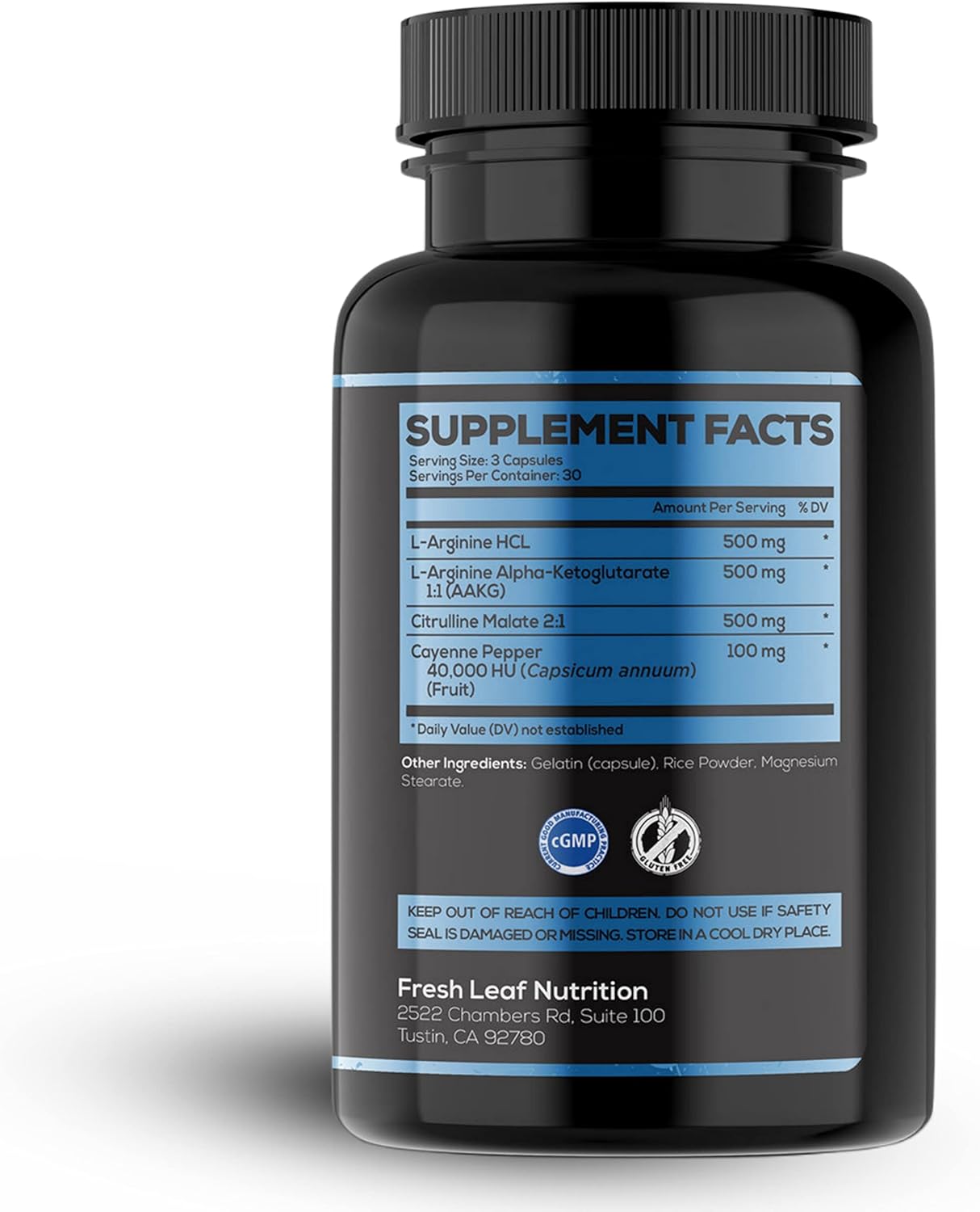 Suplemento L arginina 1500 mg de óxido nítrico esenciales