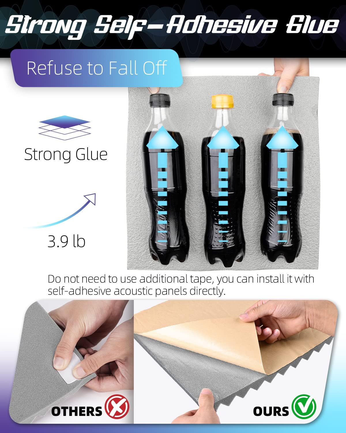 Paneles Acústicos de Espuma, 12 Piezas, 1 X 12 X 12