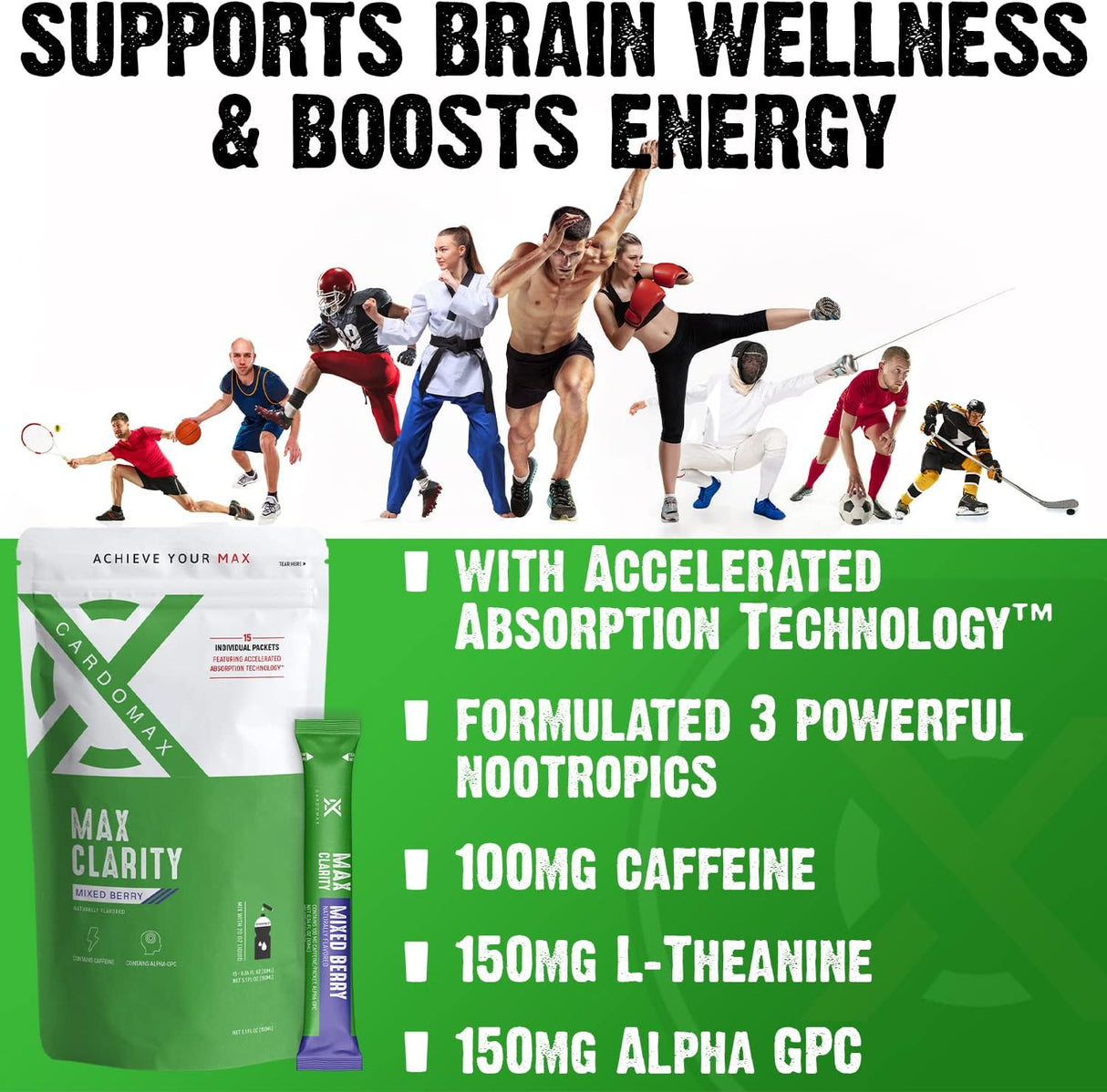 Suplemento Nootrópico Líquido para Memoria y Enfoque 15 Sticks