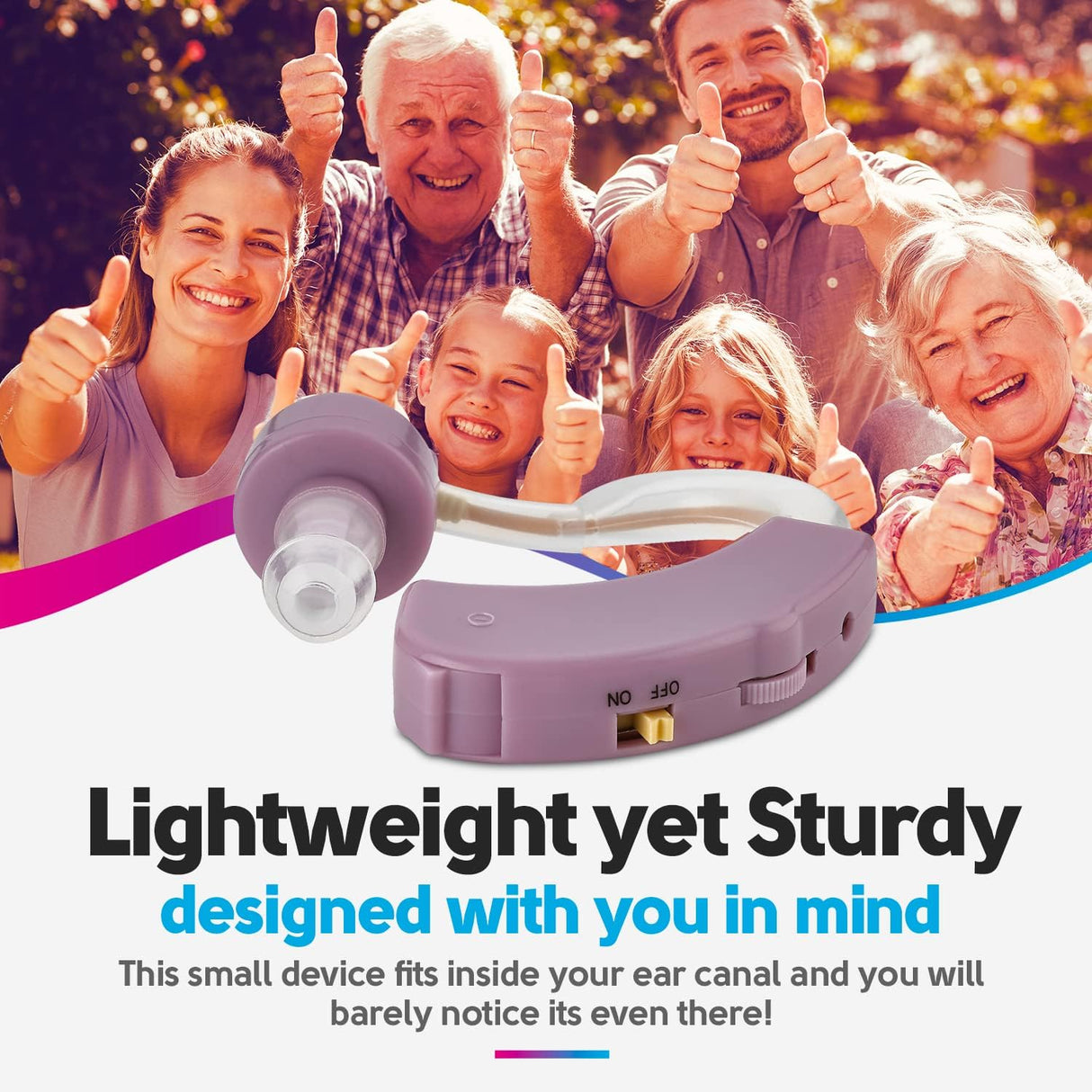 Auriculares Amplificadores BTE Pequeños para Audio Personal