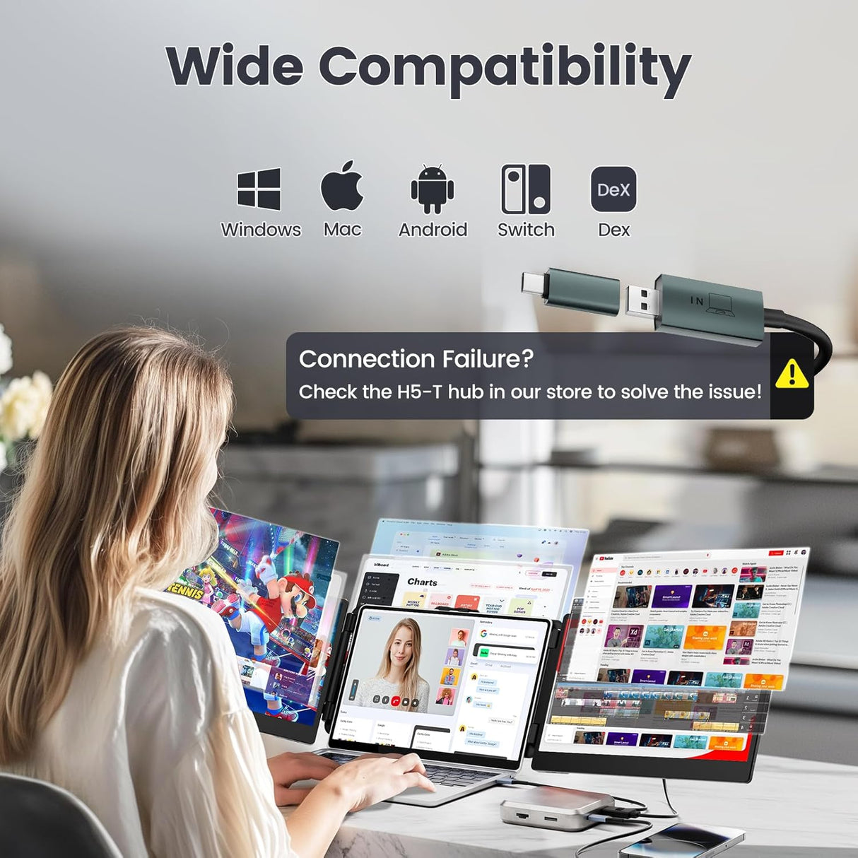 Extensor de Pantalla Teamgee 14 Full HD para Laptop 13-17