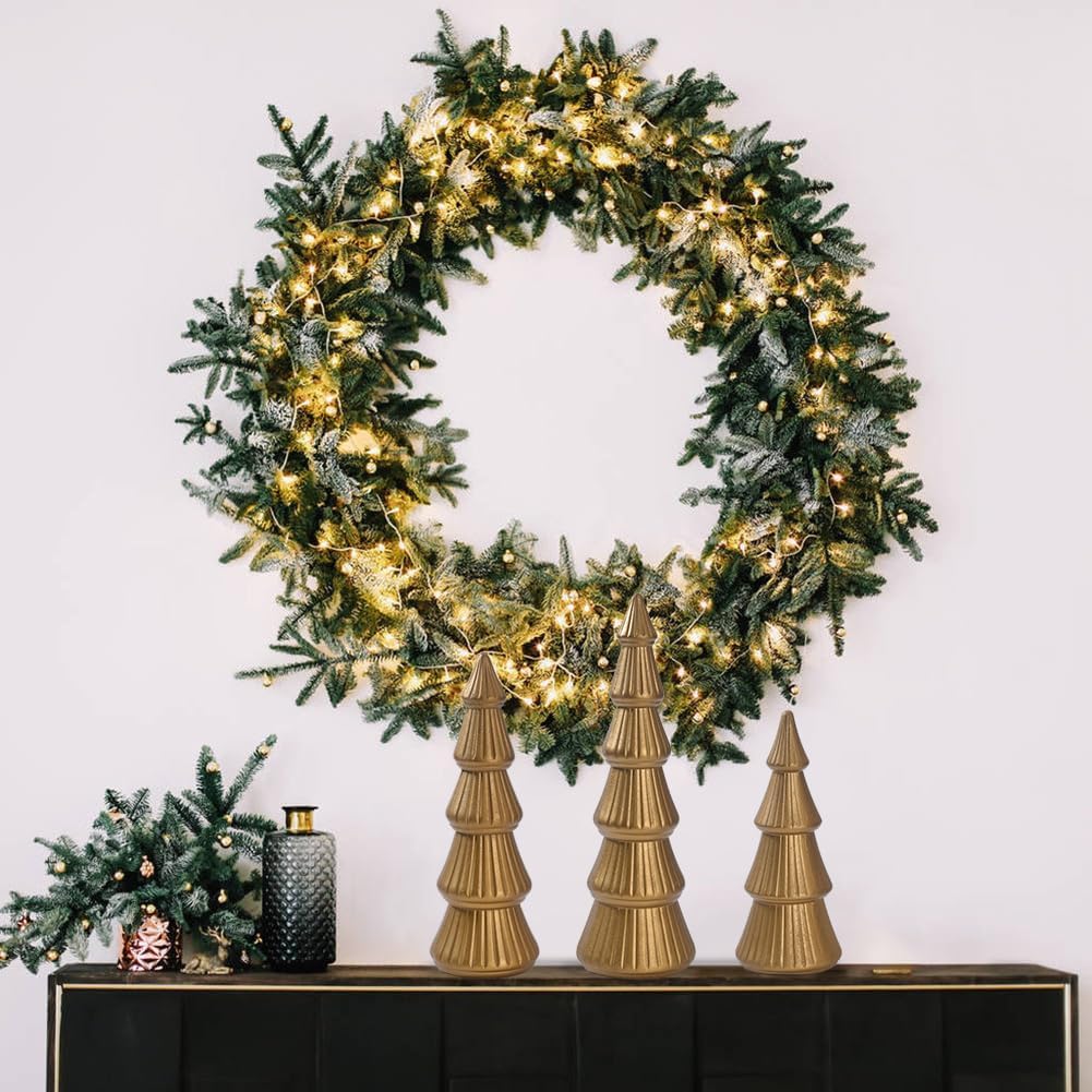 Árbol de Navidad de Madera, Set de 3, Decoración Festiva