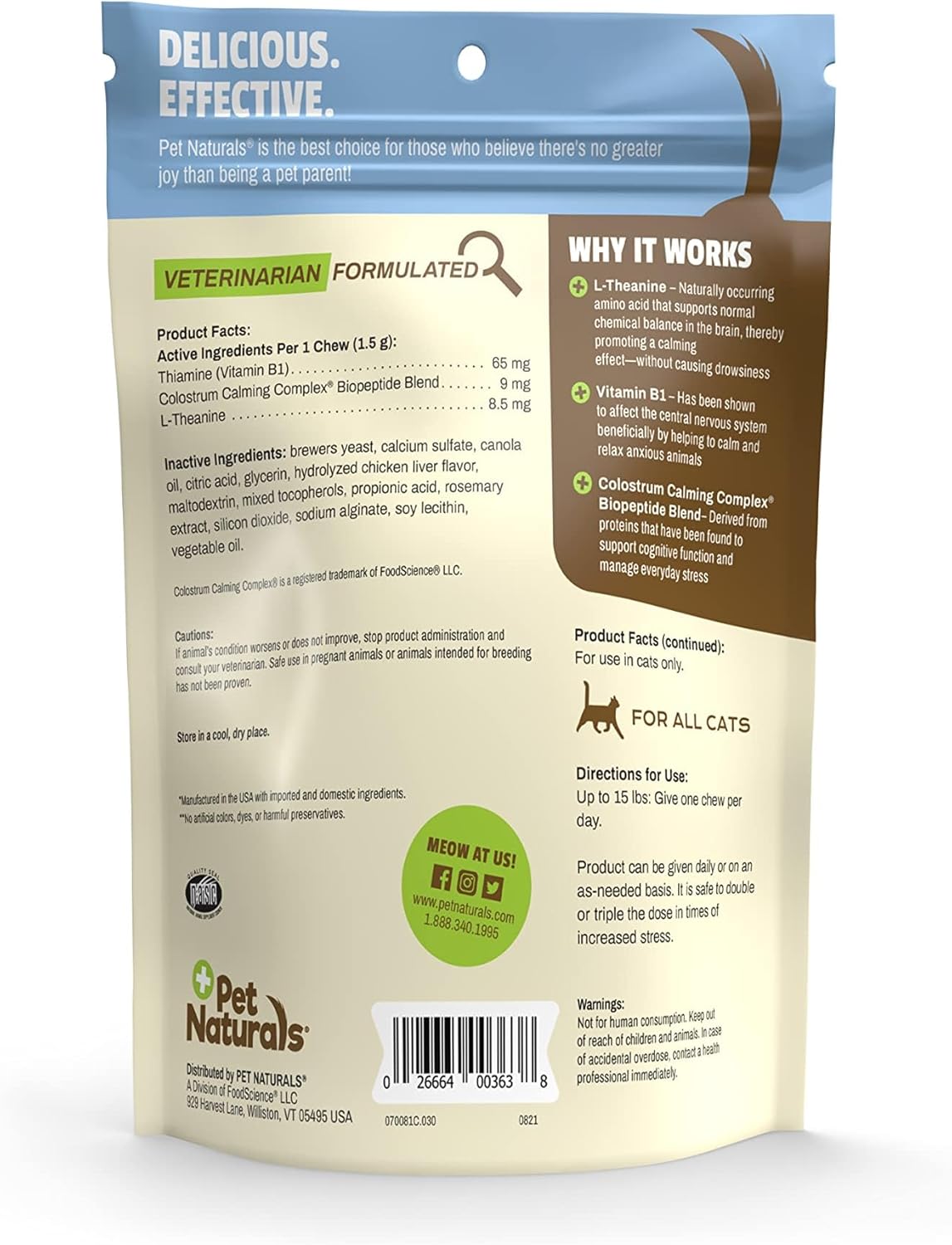 Calmante para gatos Pet Naturals masticables