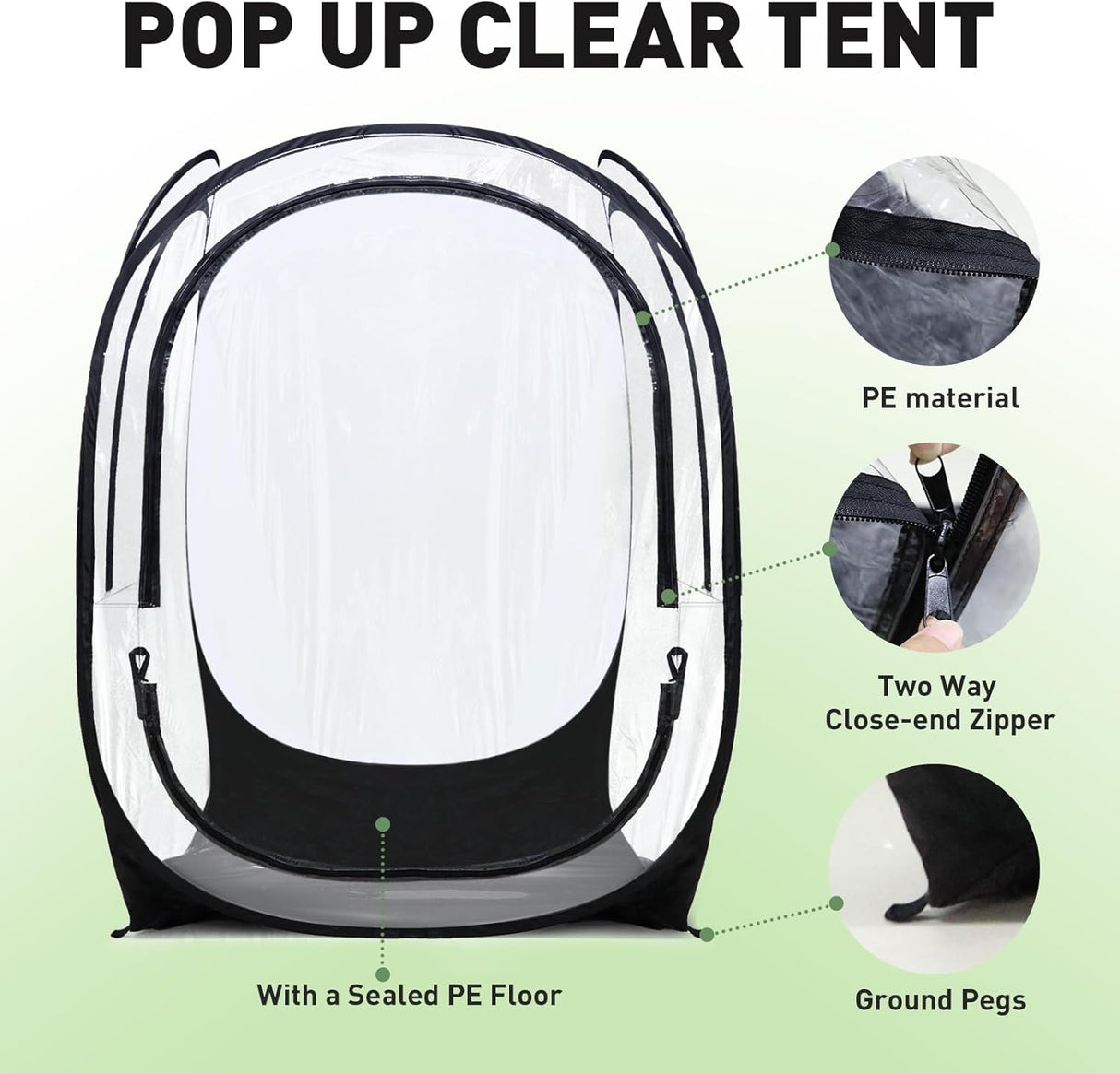 Tienda Plegable Transparente, Ligera y Resistente para Camping