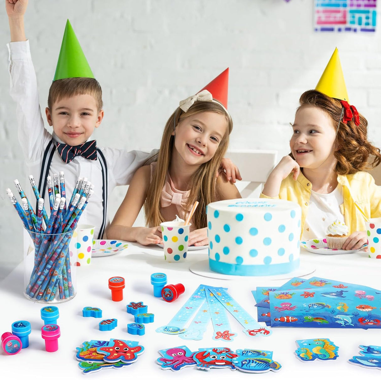 Set de Fiesta Bajo el Mar con Papelería Temática de Animales Marinos