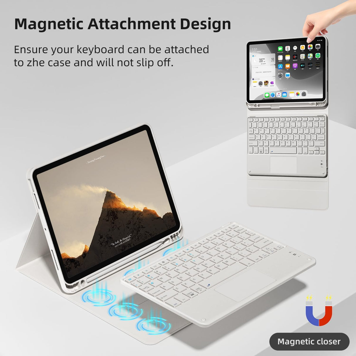 Funda con teclado para iPad Air 11 6ta/5ta/4ta Gen, Bluetooth