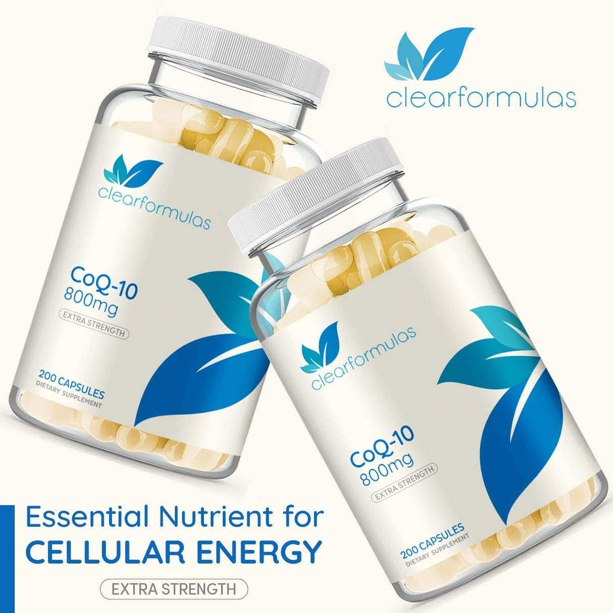 CoQ10 Puro 800mg Extra Fuerte 200 Cápsulas Vegetales Rápidas