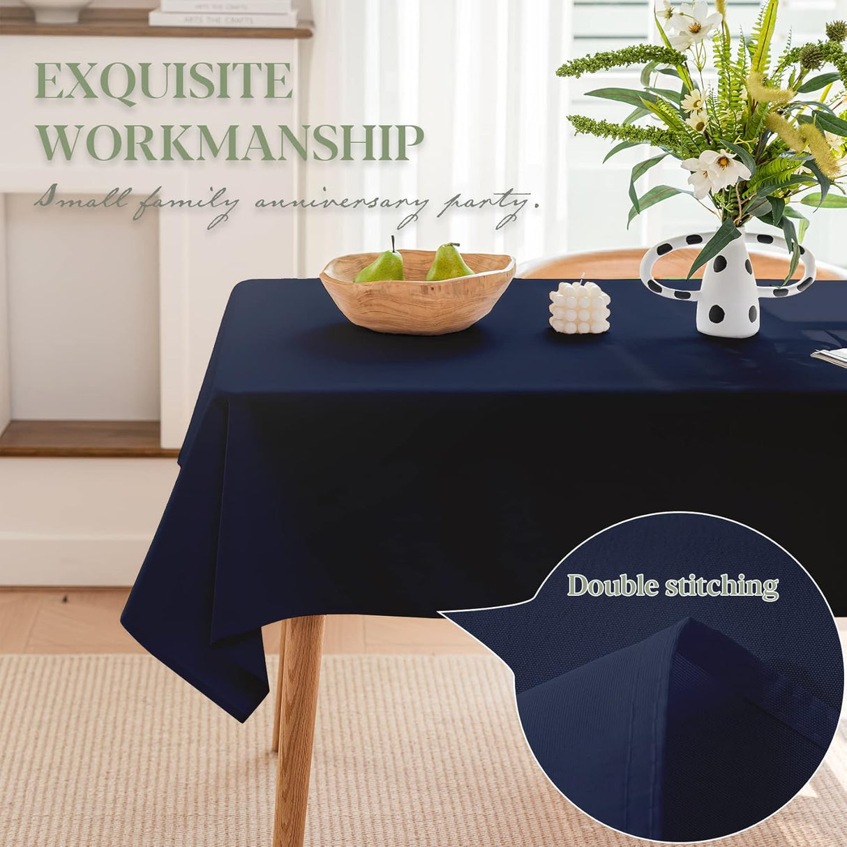 Mantel Impermeable Antimanchas para Mesa Rectangular 4 Pies