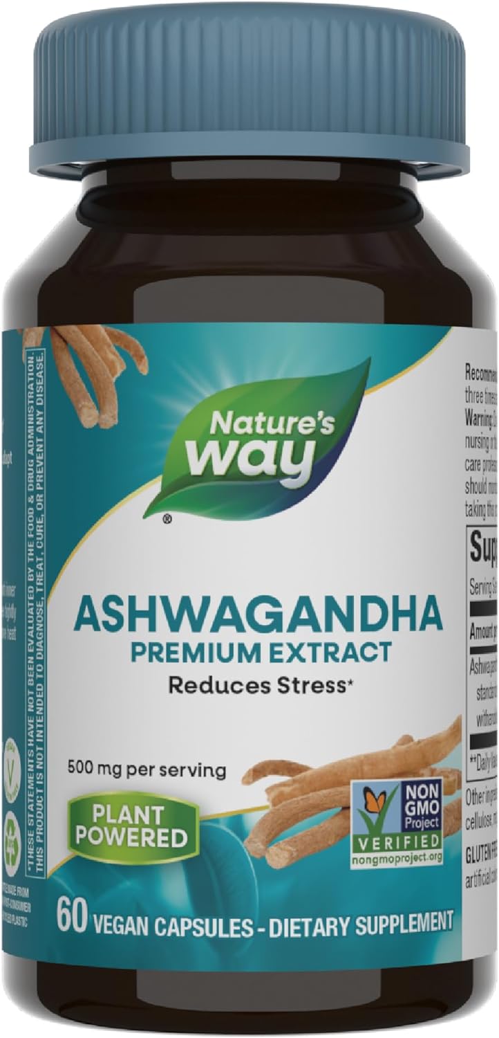 Suplemento Nature's Ashwagandha 500 mg por porción 60 caps