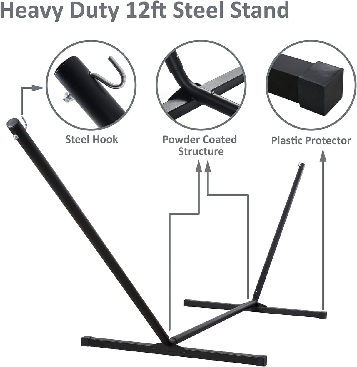 Hamaca SUNCREAT 2 Personas con Estructura, Capacidad 475 lbs