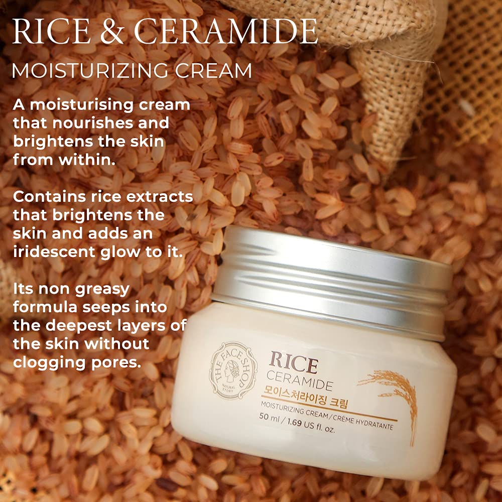 Crema Hidratante Facial con Extracto de Arroz y Aceite