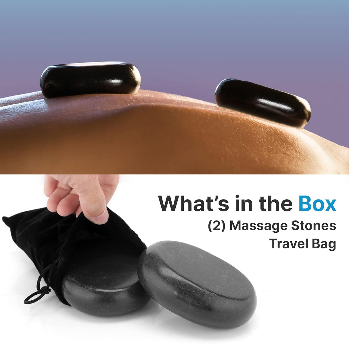Piedras para Masajes 2 grandes incluye bolsa PSLMSTN01