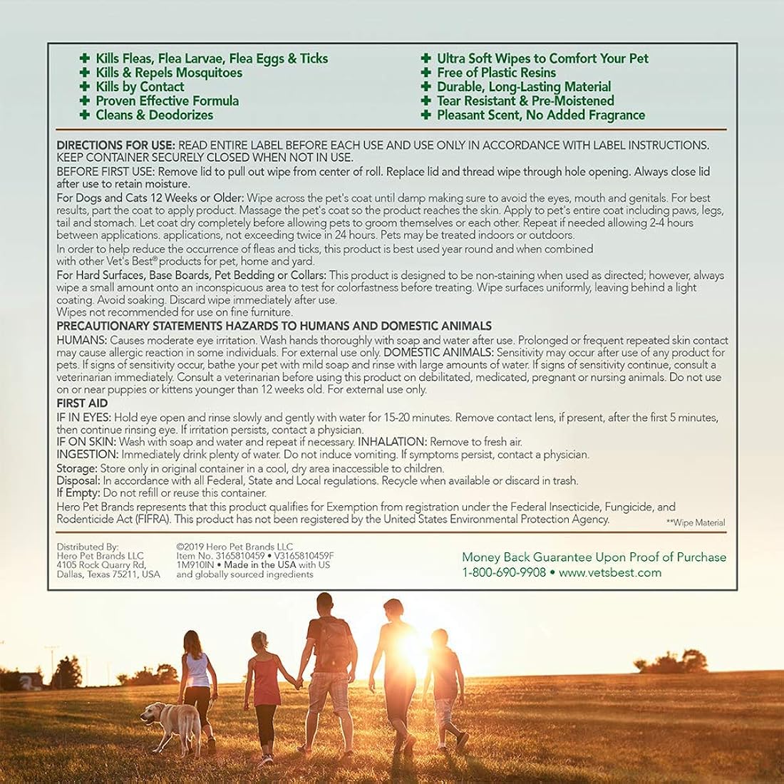 Toallitas naturales de pulgas y garrapatas para gatos