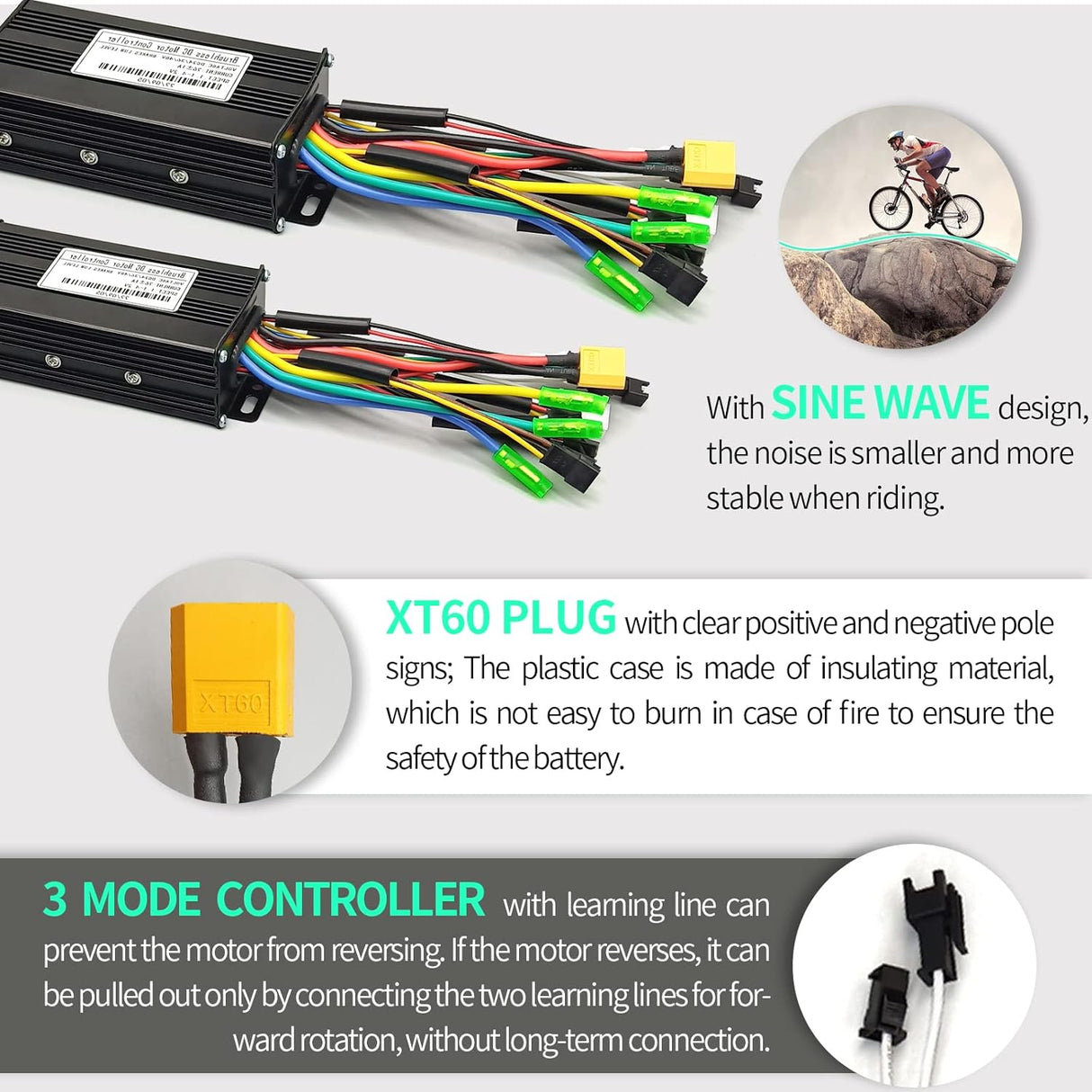 Kit de Conversión EBike 1000W, Controlador Brushless 30A, S866