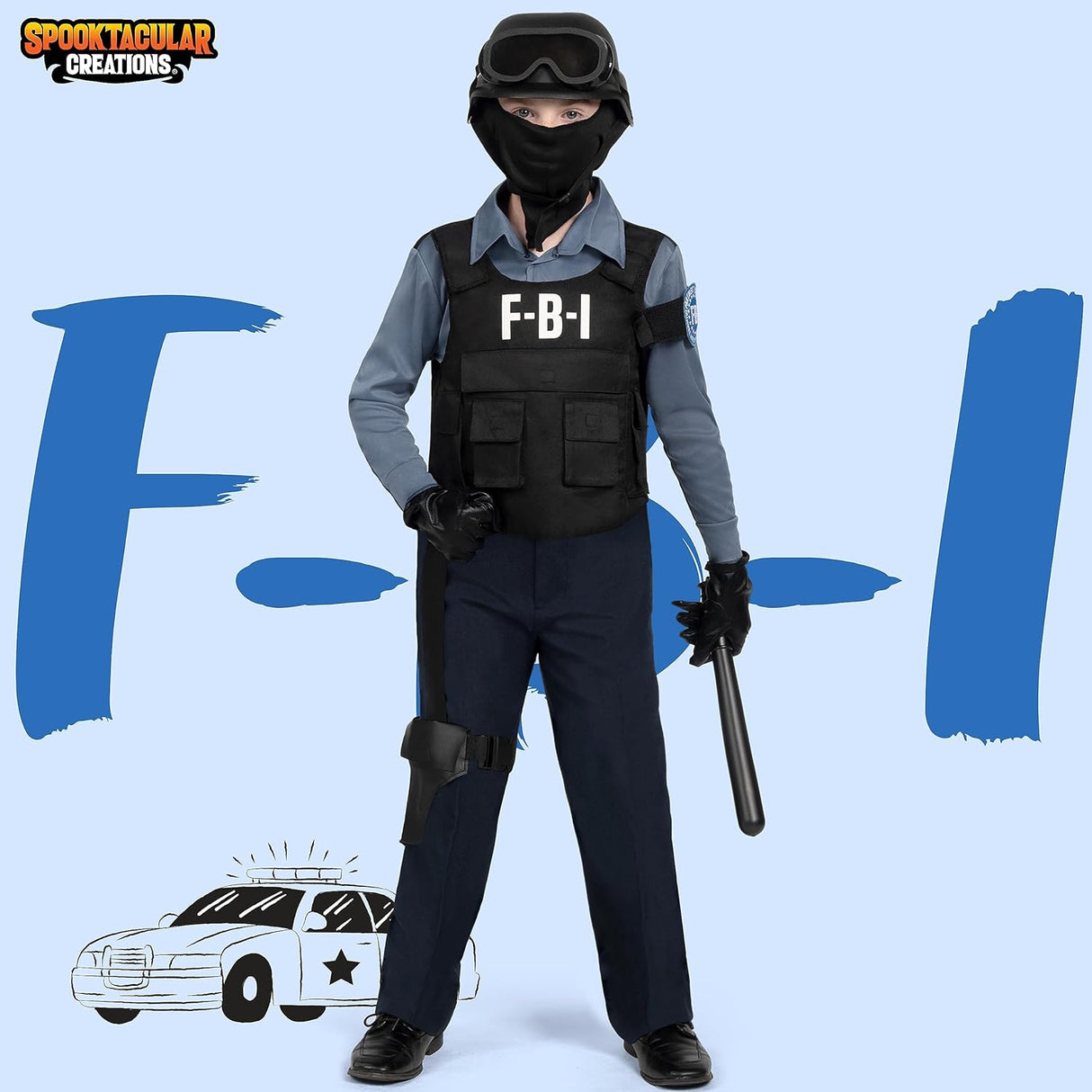 Disfraz de Policía para Niños, Spooktacular Creations, FBI Cop