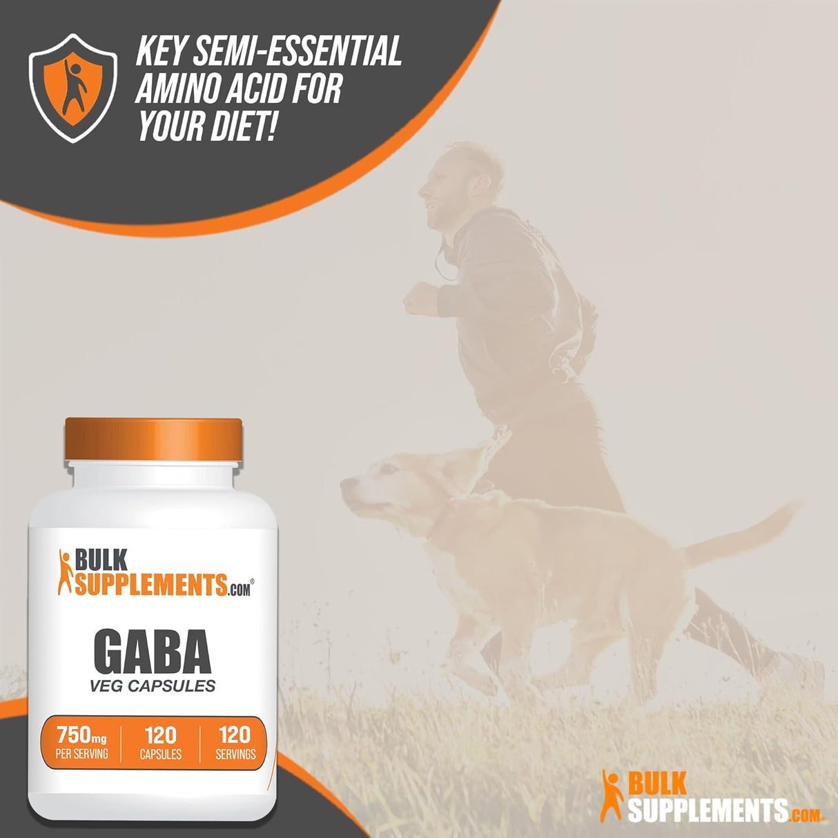 Suplemento BulkSupplements Cápsulas GABA de 750 mg 120 und