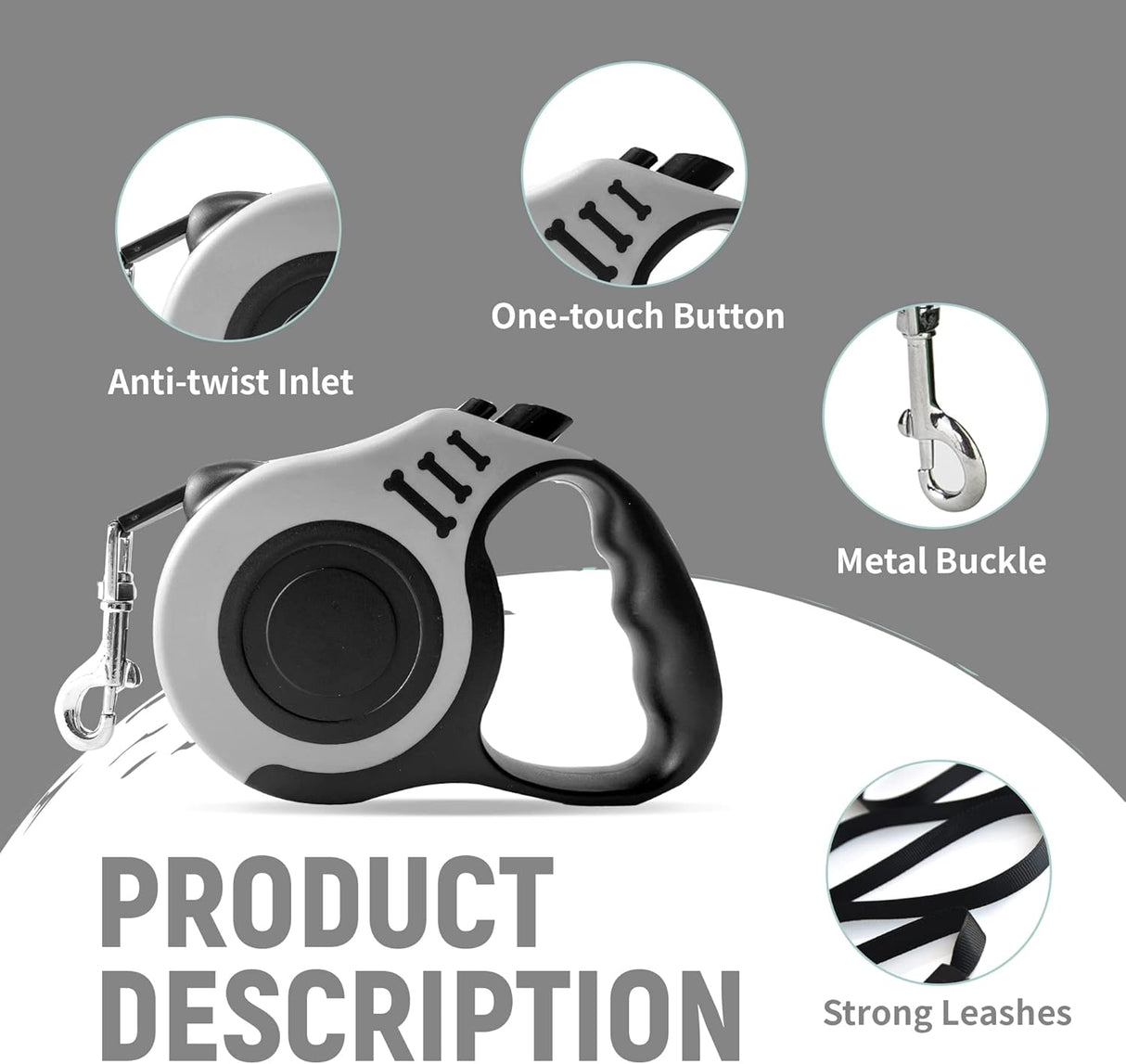 Correa Retráctil para Perros con Accesorios 10/16 FT Duradera