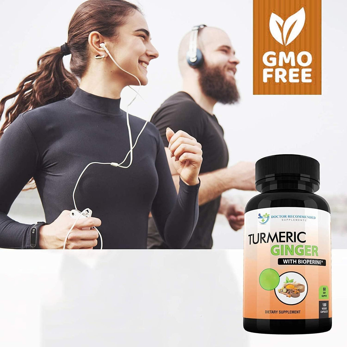 Cúrcuma con Jengibre y BioPerine, 95% Curcuminoides, Cápsulas Veganas