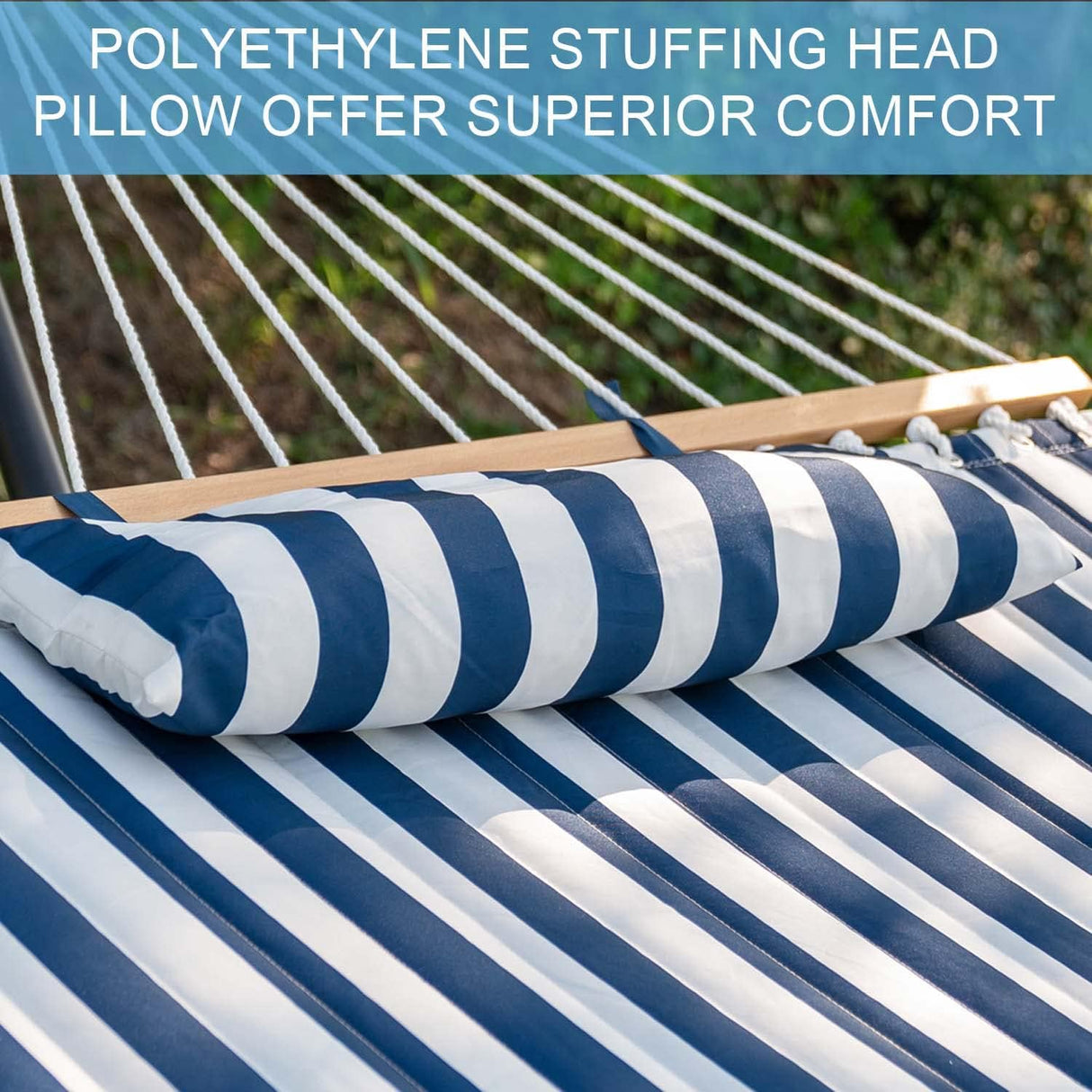 Hamaca Doble Lazy Daze 12 FT, Con Barrotes y Almohada, 450 lbs