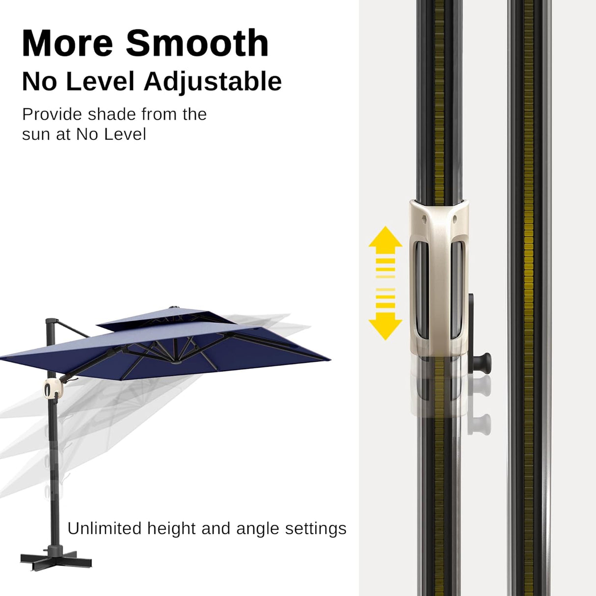 Sombrilla de patio voladiza grande resistente al viento