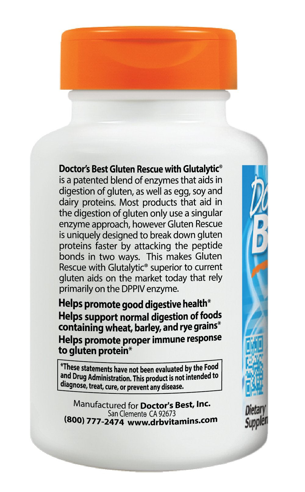 Doctor's Best Gluten Rescue con Glutalytic, Non-GMO, Vegan