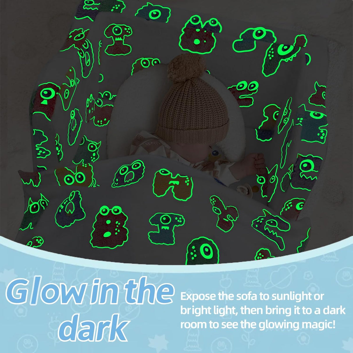 Silla plegable de felpa suave que brilla en la oscuridad