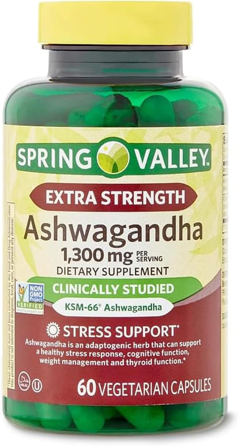 Suplemento de Ashwagandha 1300 mg, 60 Cápsulas Vegetarianas