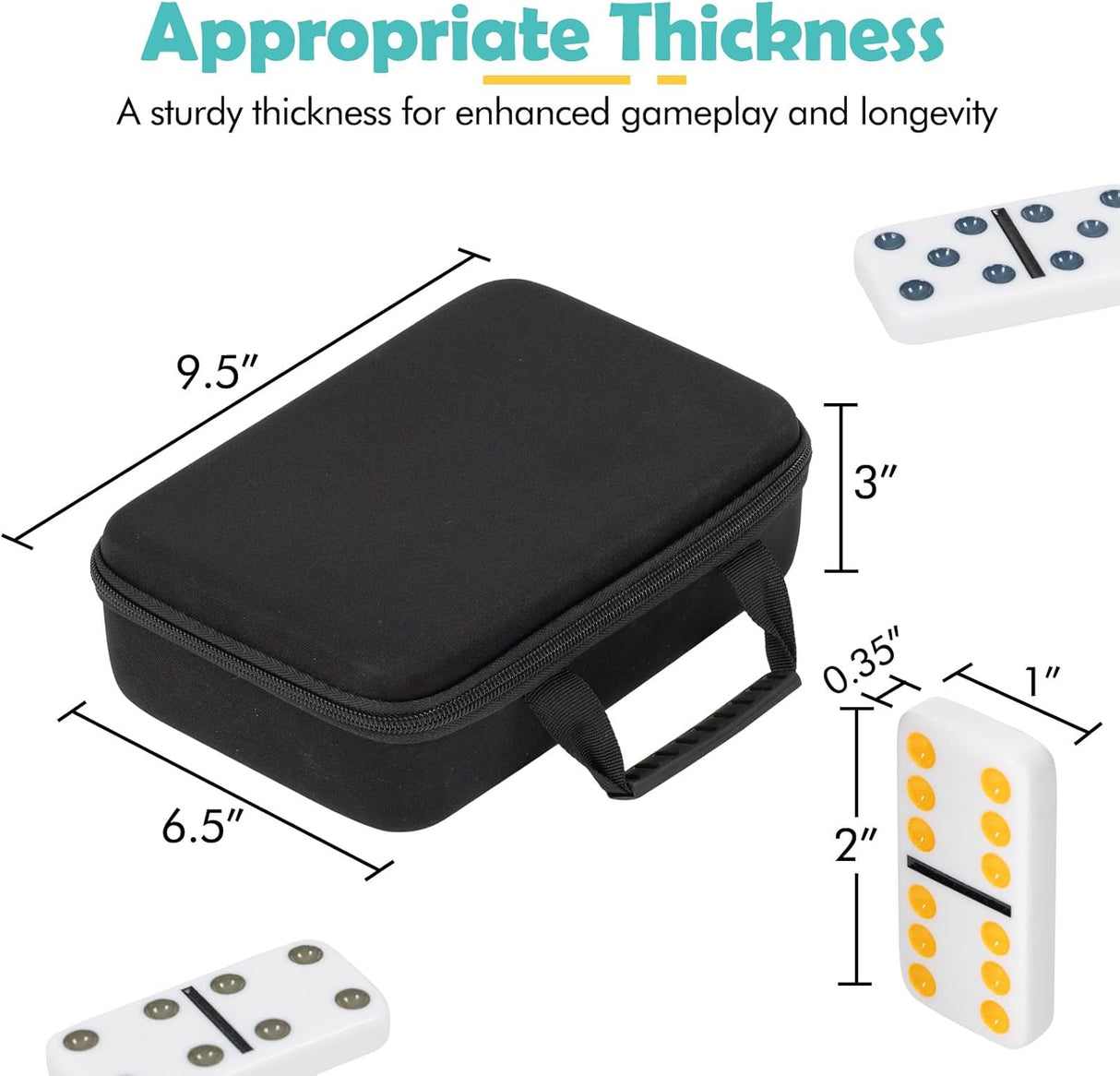 Dominó DAILYLIFE para Niños, Doble 6, 28 Fichas, 4 Trays