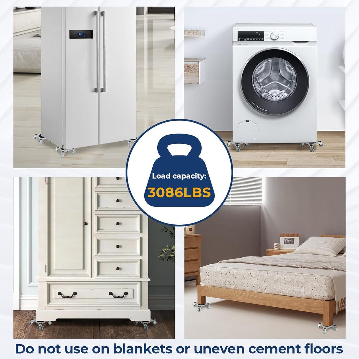 Carretilla de Muebles GCCSJ, 5 Ruedas, 360°, 3086 LB, Modelo 3086