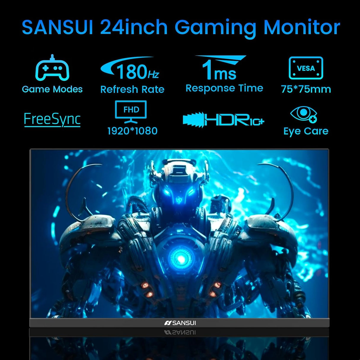 Monitor Gaming SANSUI 24 180Hz, IPS, 1ms, ES-G24F4
