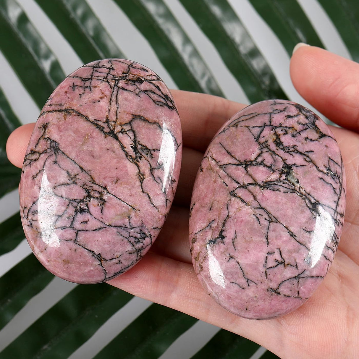 ZHIYUXI Cristales de rodonita de 2.4 pulgadas, decoración