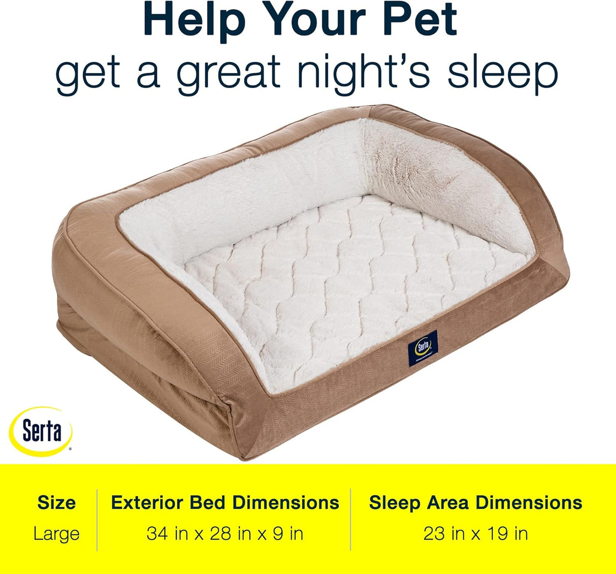 Cama ortopédica acolchada para perros Serta - Grande